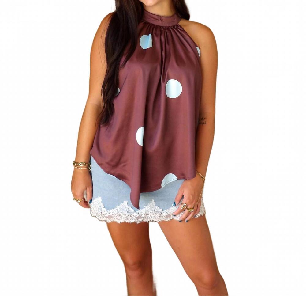 NEW DAY + MOON the colette halter top in burgundy
